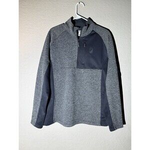 Spyder Jacket Men's Outbound Fleece 1/4 Zip Pullover Black Gray Size Large